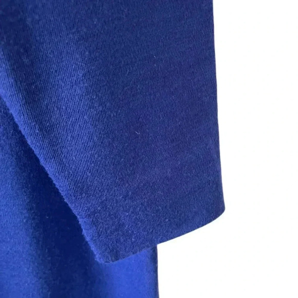 Liz Claiborne Blue Knit Dress Size Medium Vintage Long Sleeves Office Classic - Picture 5 of 10